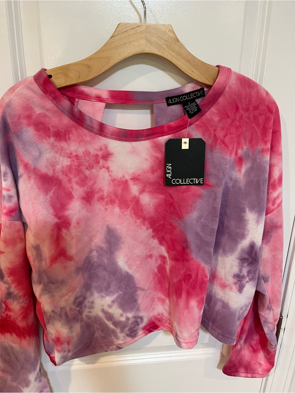 Align Collective Pink & Purple Tie-Dye Cropped Sweatshirt